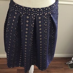 Medium Blue Rain Blue and Nude Overlay Skirt